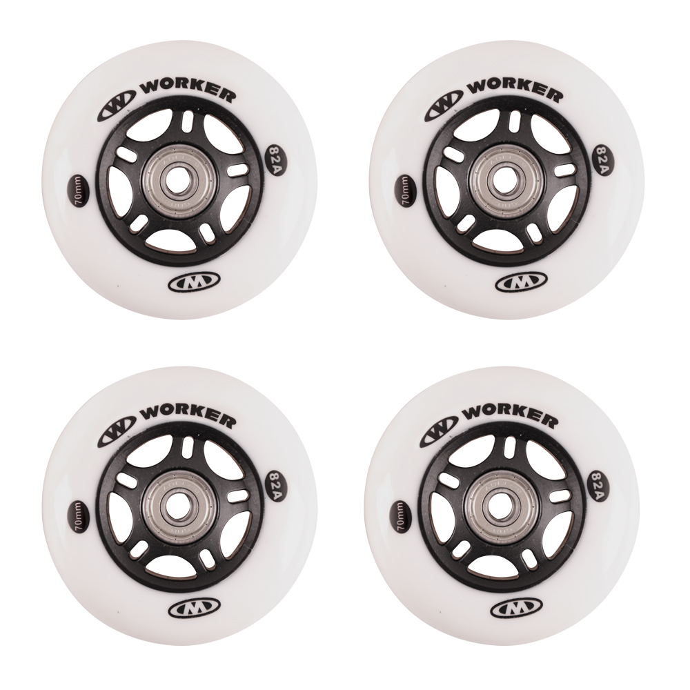 Комплект колела за ролери WORKER 70mm и лагери ABEC-5 Chrome